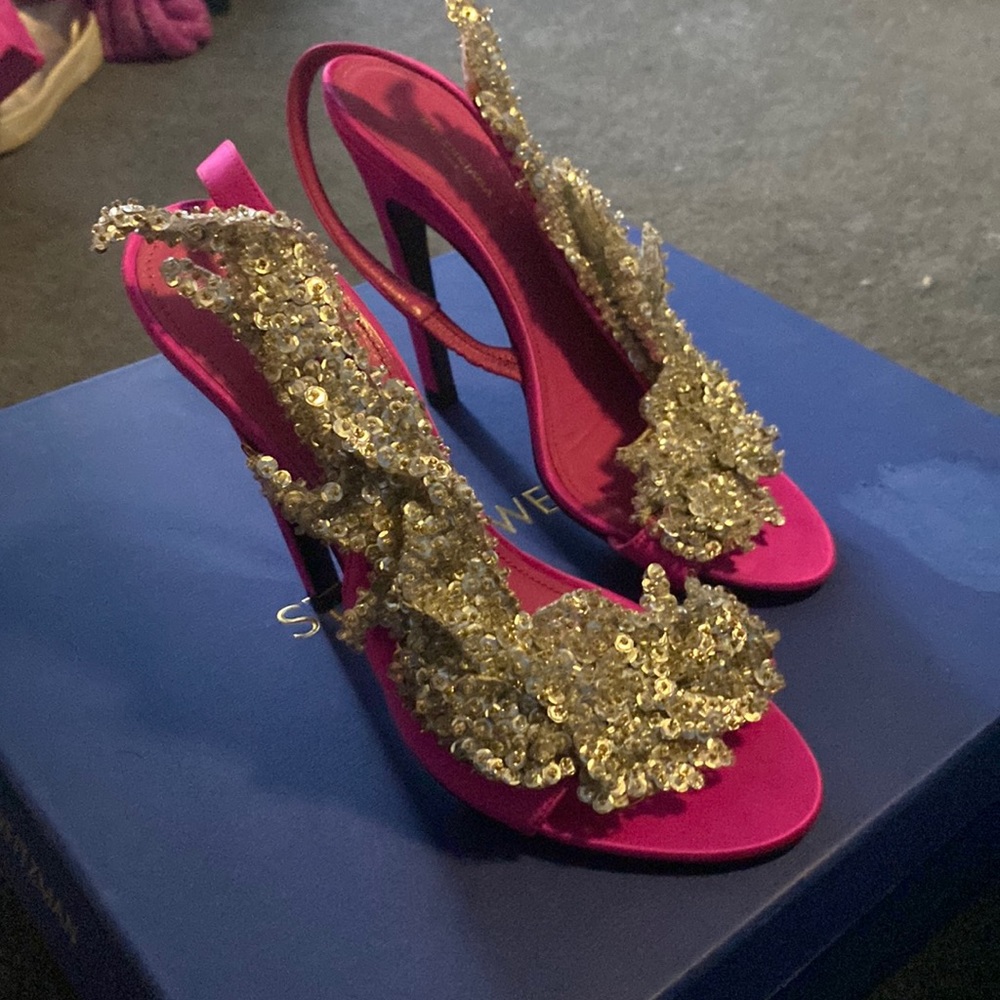 Balenciaga pink with silver sequins shoes